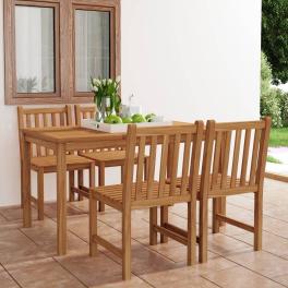 Garden dining set warm wood color fine sanded teak hardwood medium
