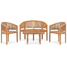 Garden lounge set teak fine sanded teak hardwood standard durable