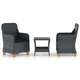 Garden lounge set dark grey and black