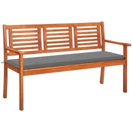 Bench eucalyptus wood with gray cushion