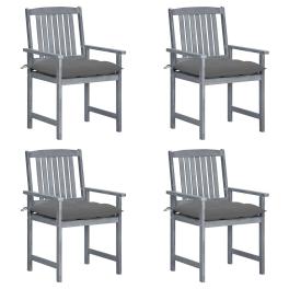 Patio chair set of 4 gray with a gray wash finish