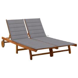 Sunlounger brown solid acacia wood 79 x 46.5 in