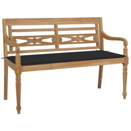 Bench natural teak solid teak wood, 100% polyester cushion medium
