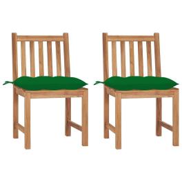 Patio chair set of 2 natural wood fine sanded teak hardwood