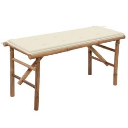 Garden bench natural bamboo bamboo and polyester medium foldable