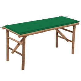 Garden bench natural bamboo, green bamboo, 100% polyester