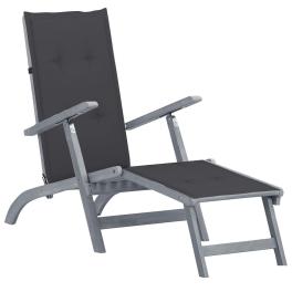 Deck chair acacia wood solid acacia wood, 100% polyester standard