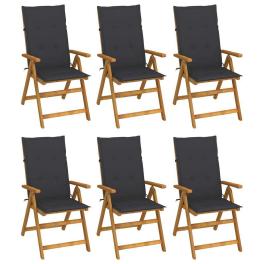 Garden chair set of 6 anthracite, brown