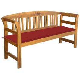 Garden bench wooden brown solid acacia wood, polyester large