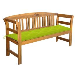 Patio bench bright green solid acacia wood, 100% polyester medium