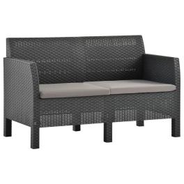 Garden sofa anthracite pp (polypropylene) with a rattan look medium