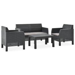 Garden lounge set anthracite polypropylene 4 piece set