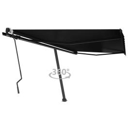 Retractable awning anthracite powder-coated aluminum, polyester