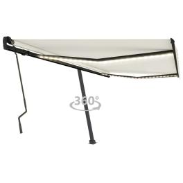 Retractable awning cream powder-coated aluminum, polyester