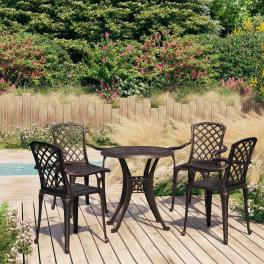 Bistro set bronze cast aluminum standard decorative inlays