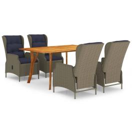 Dining set brown solid acacia wood standard dining set