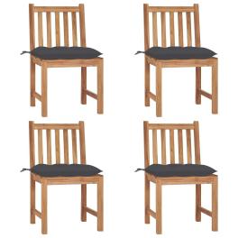 Garden chair set of 4 warm teak solid teak wood standard