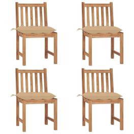 Patio chair set of 4 warm teak solid teak wood standard durable