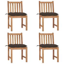 Patio chair set of 4 teak sanded teak wood with water-based finish