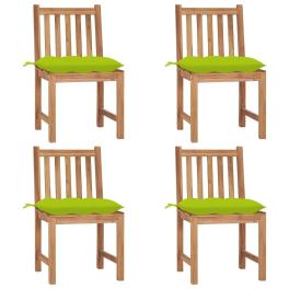 Patio chair set of 4 natural teak smooth teak hardwood