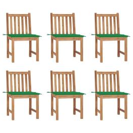Patio chair set of 6 warm brown teak wood standard durable