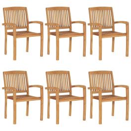 Garden chair set of 6 natural teak