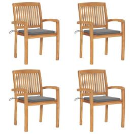 Garden chair set of 4 solid teak wood fine sanded teak hardwood