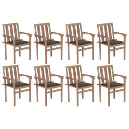 Patio chair set of 8 warm wood