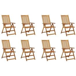 Garden chair set of 8 natural wood solid acacia wood standard