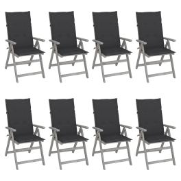 Garden chair set of 8 grey