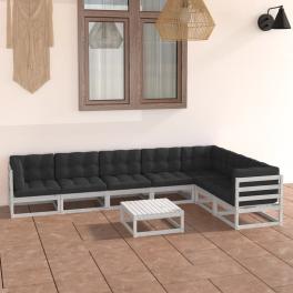Garden lounge set white; anthracite