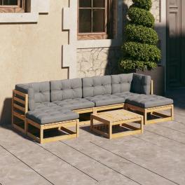 Garden lounge set pine solid pinewood large modular