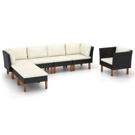 Garden lounge set black and cream