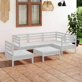 Garden lounge set white solid pinewood modular garden lounge set