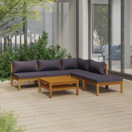 Wooden lounge set dark grey