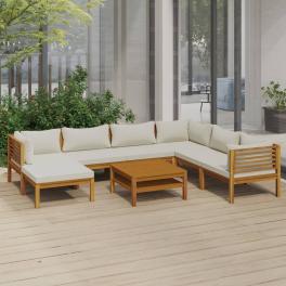 Garden lounge set cream, natural wood