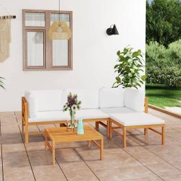 Garden lounge set teak solid teak wood large durable
