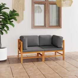 2-seater garden sofa teak teak wood medium durable