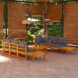 Garden lounge set dark grey