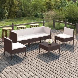 Garden lounge set brown and cream white