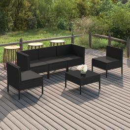 Garden lounge set black