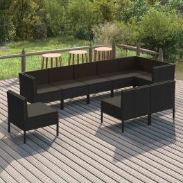 Garden lounge set black