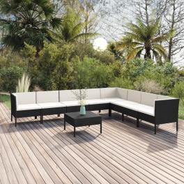 Garden lounge set black