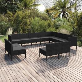 Garden lounge set black