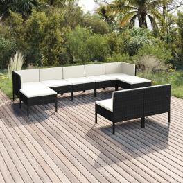 Garden lounge set black