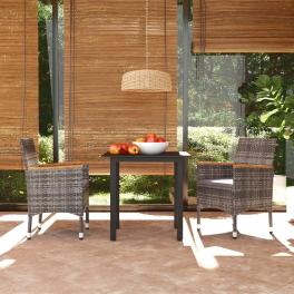 Dining set grey pe rattan medium durable dining set square