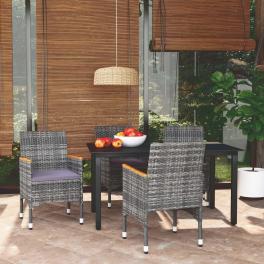 Dining set grey, dark grey, black