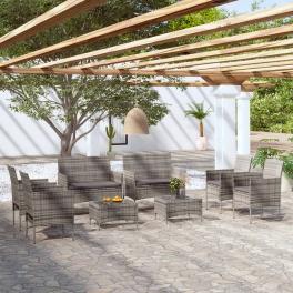 Garden lounge set grey, dark grey