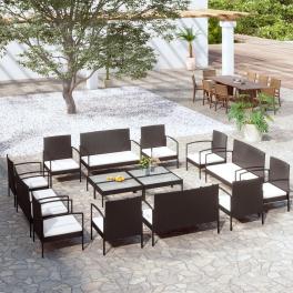 Garden lounge set black