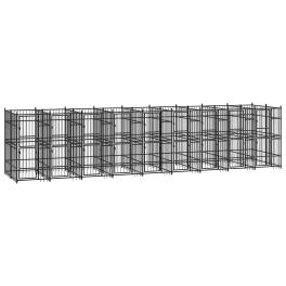 Dog kennel black powder-coated steel extra large durable